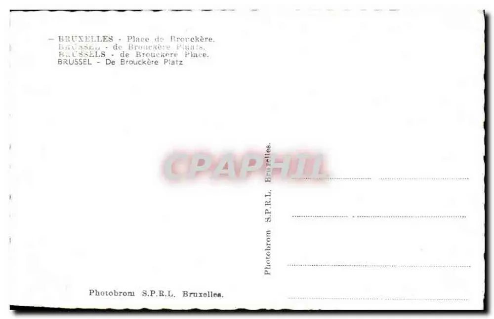 Place de Brouckère — Bruxelas — Photobrom S.P.R.L. - Verso