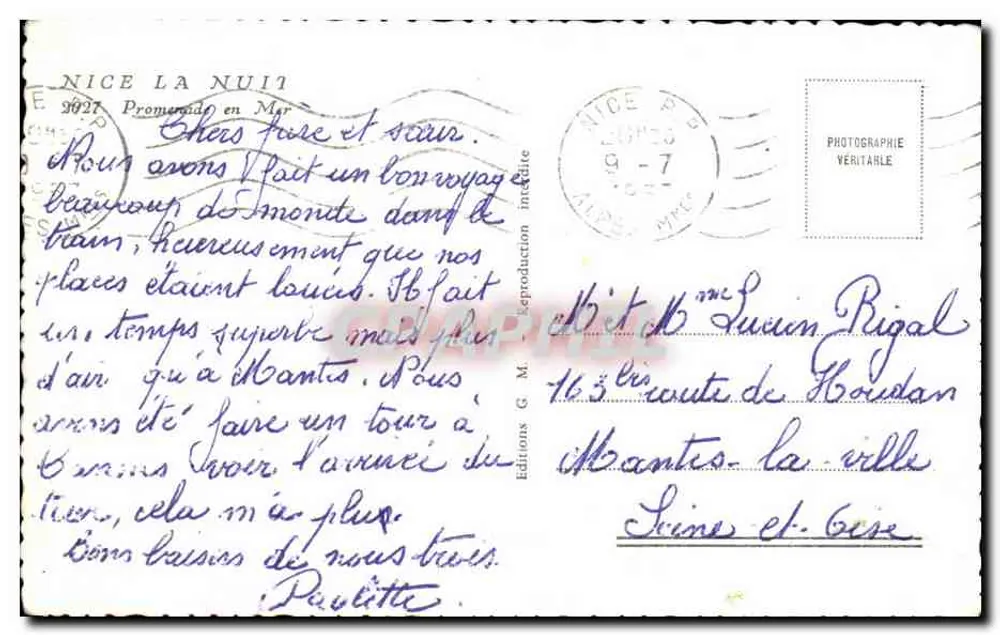 Nice à Noite — Passeio pelo Mar — Edições G.M. - Verso