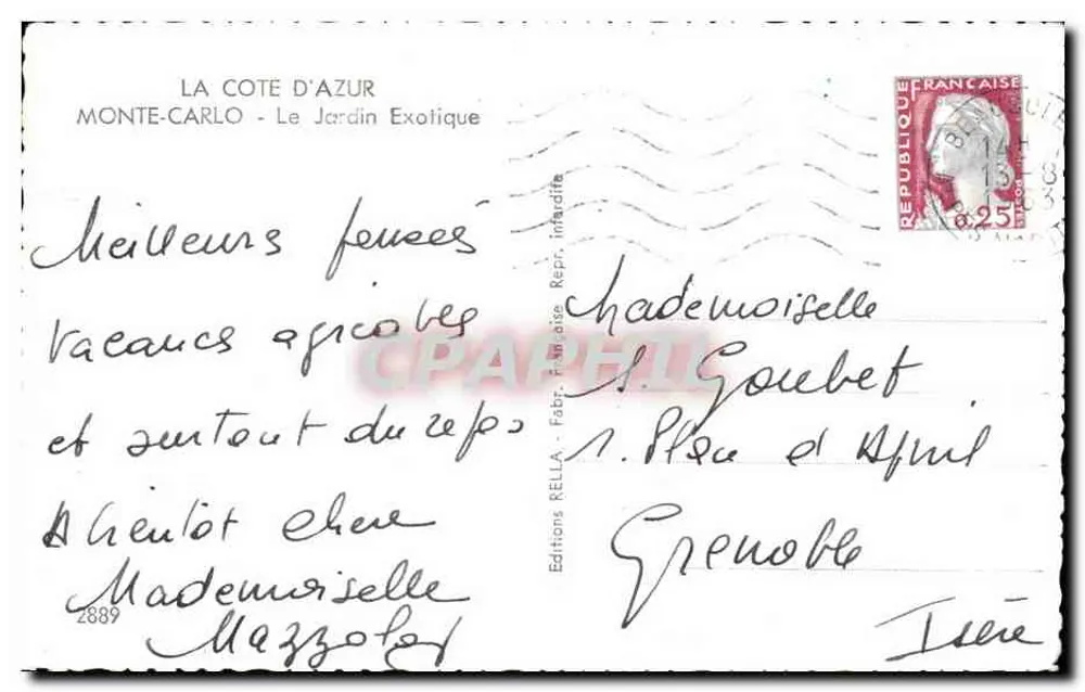 Exotischer Garten — Monte-Carlo — Rella-Editionen - Rückseite