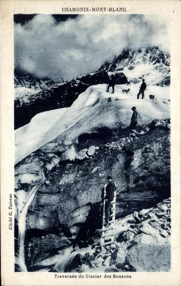 Überquerung des Gletschers Bossons — Chamonix-Mont-Blanc — Cliché G. Tairraz - Vorderseite