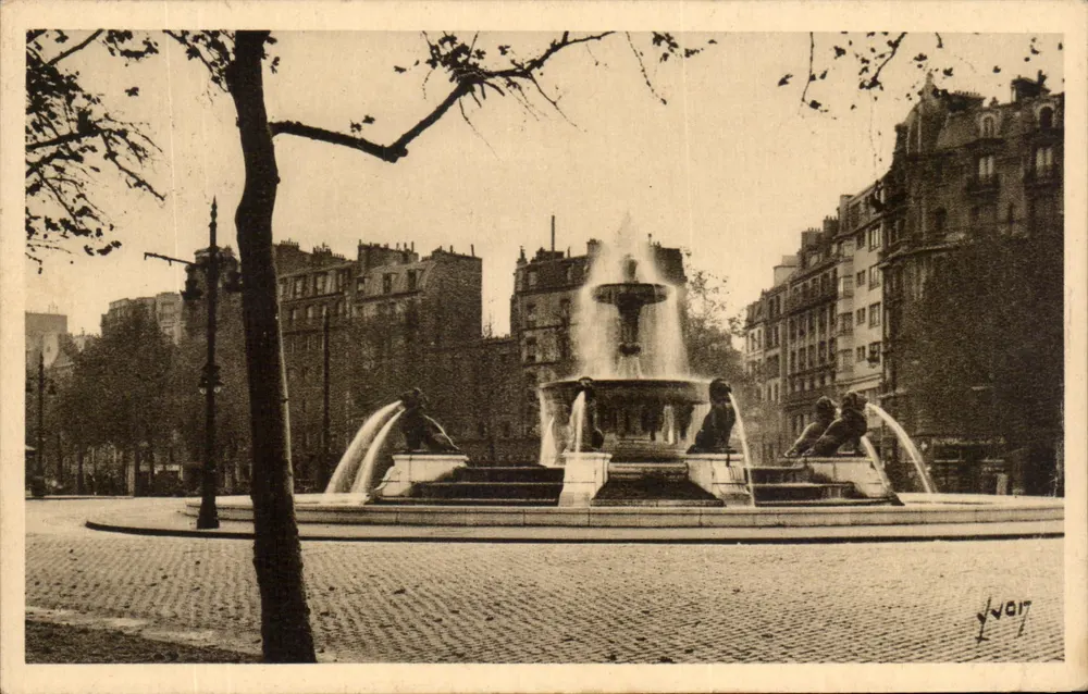 Place Maubert — Fontaine de la Place Maubert — J. V. 17 - Frente