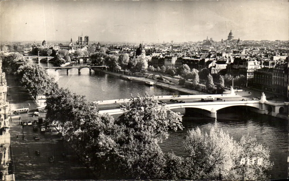 Paris — Ansicht von der Spitze der Île de la Cité zum Pont du Carrousel — Edition ALFA - Vorderseite