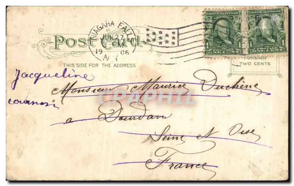 Cascata do Niagara — Prospect Point — Nicklis & Lawrence, Niagara Falls, n°2406 - Verso