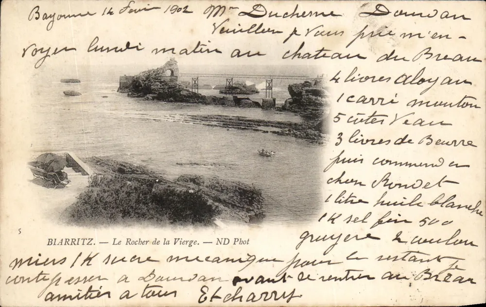 Blarritz — O Rochedo da Virgem — ND Phot - Frente