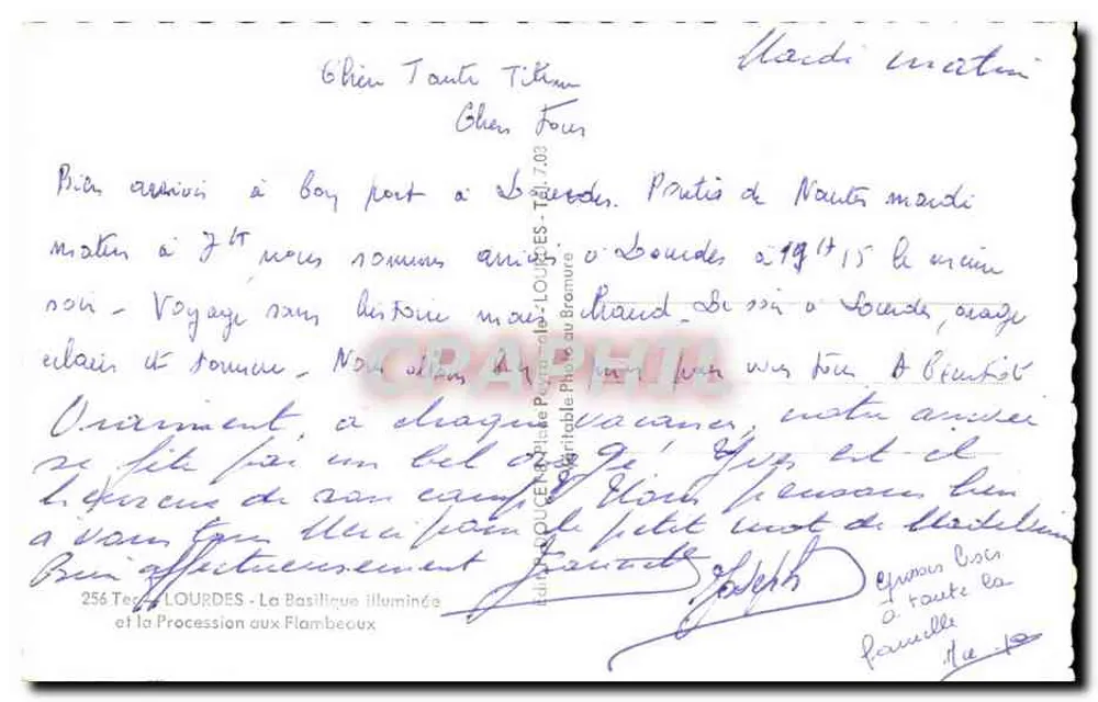 Lourdes — Die beleuchtete Basilika und die Prozession mit Fackeln — Edlex - Rückseite