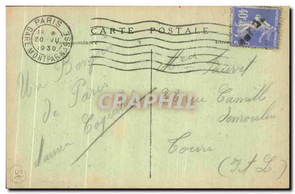 Paris — Le Panthéon — éditeur F.F. PARIS, n° 21 - Verso
