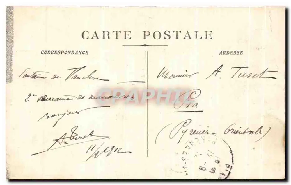 Fonte de Vaucluse - Nascer da Fonte Alta — Cliché Poyet, n°2 - Verso