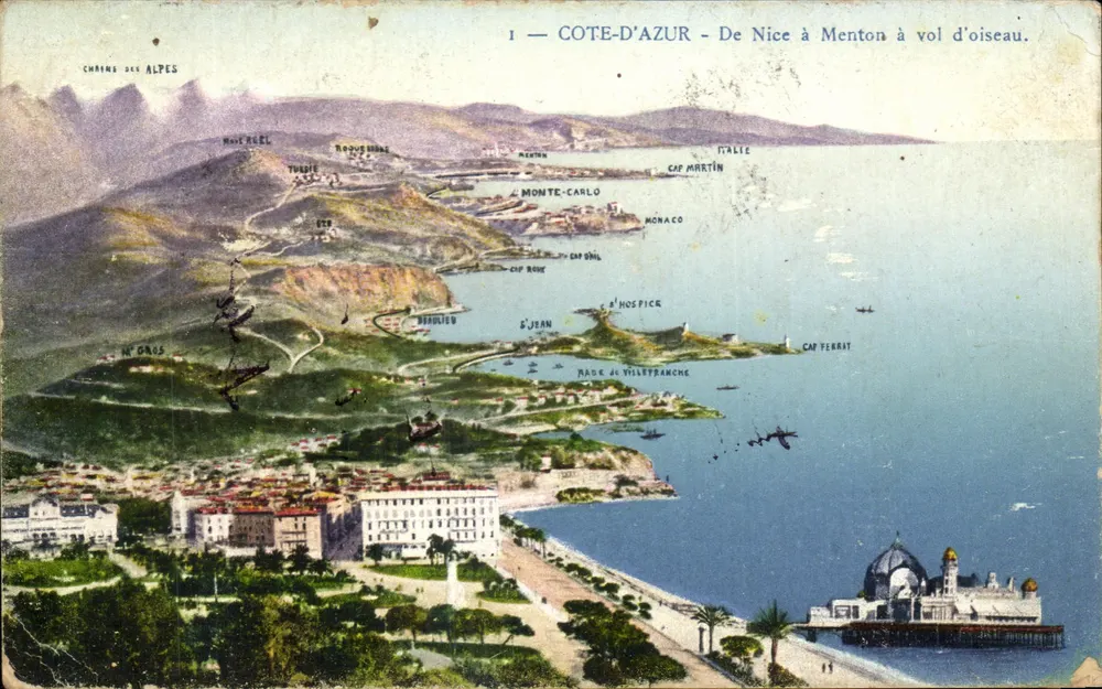 Côte-d'Azur — Vue aérienne de Nice à Menton — Édition Silecta Phot-Nice - Anverso