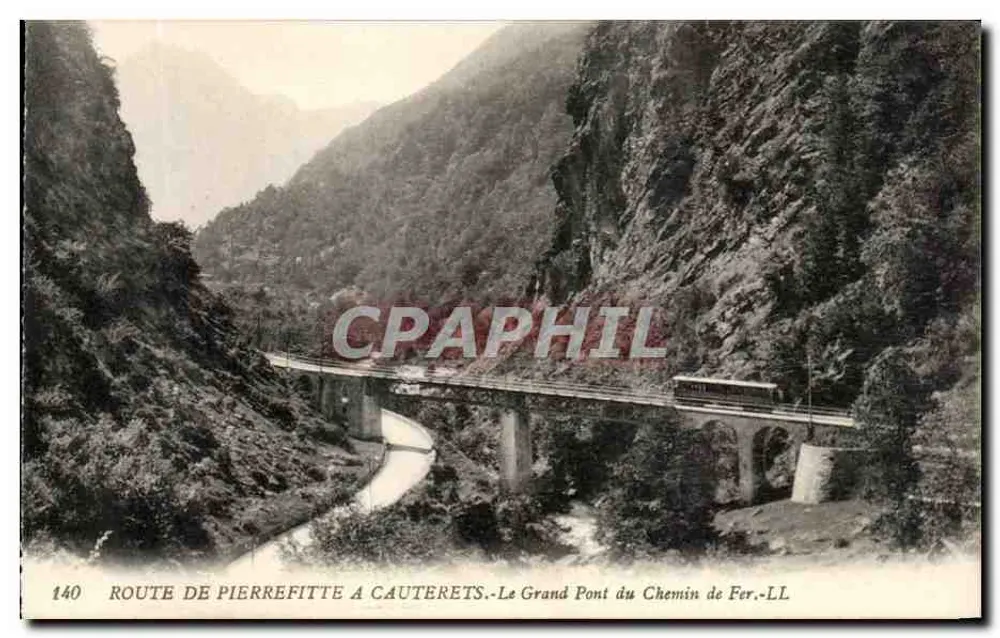 Route von Pierrefitte nach Cauterets — Der Große Eisenbahnbrücke — LL - Vorderseite