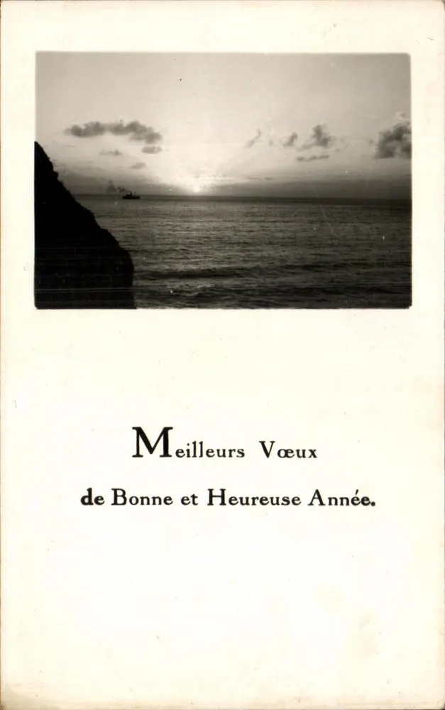 Sonnenuntergang am Meer — Beste Wünsche für ein glückliches und prosperables Neues Jahr — Étienne LE GRAND, Quimper - Vorderseite