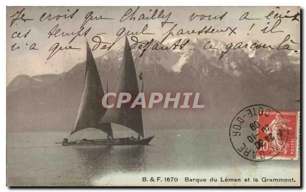 Barque du Léman et le Grammont — B.&F. 1670 - Vorderseite