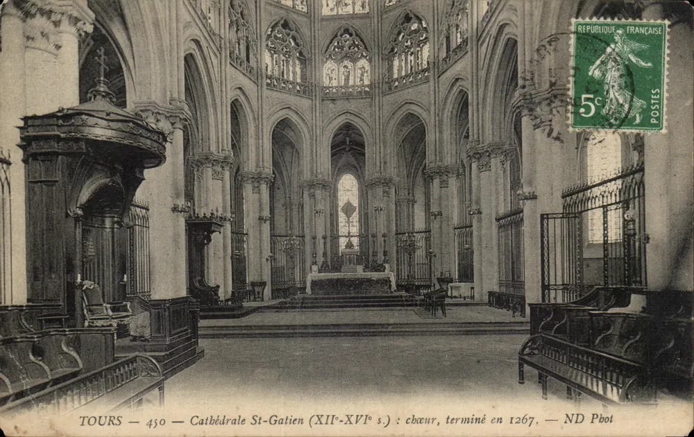 Tours — Cathédrale Saint-Gatien (XII-XVIe s.) : chœur, terminé en 1267 — ND Pbot - Frente