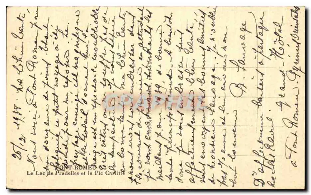 See Pradelles und Pic Carlitte — Saint-Rome de Roubion — Verlag nicht sichtbar - Rückseite