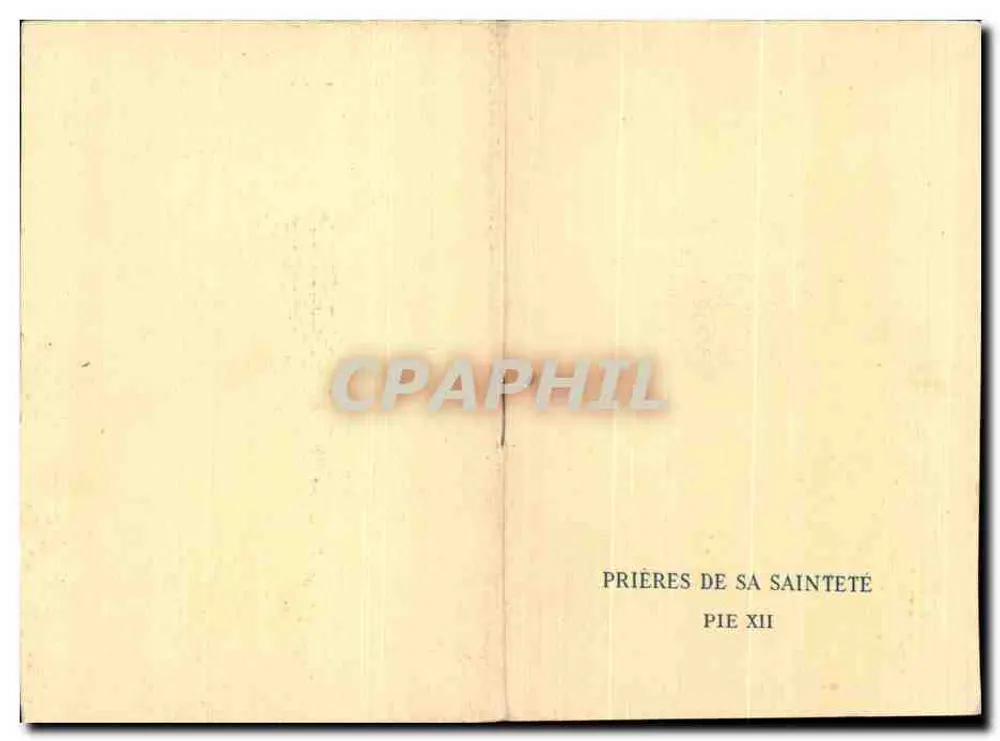Papst Pius XII — Gebete Seiner Heiligkeit — Verlag nicht sichtbar - Rückseite