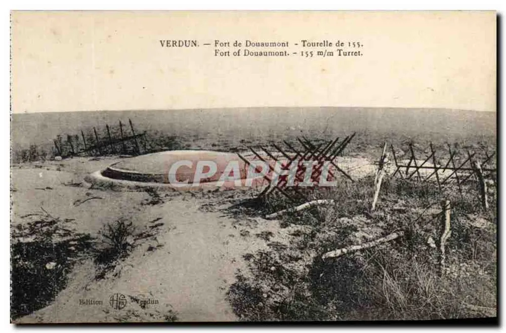 Verdun — Fort de Douaumont — 155 m Turm - Vorderseite