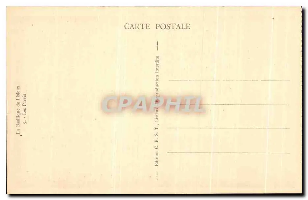 Basílica de Lisieux — Construção em andamento — Edição C.B.S.T., Lisieux - Verso