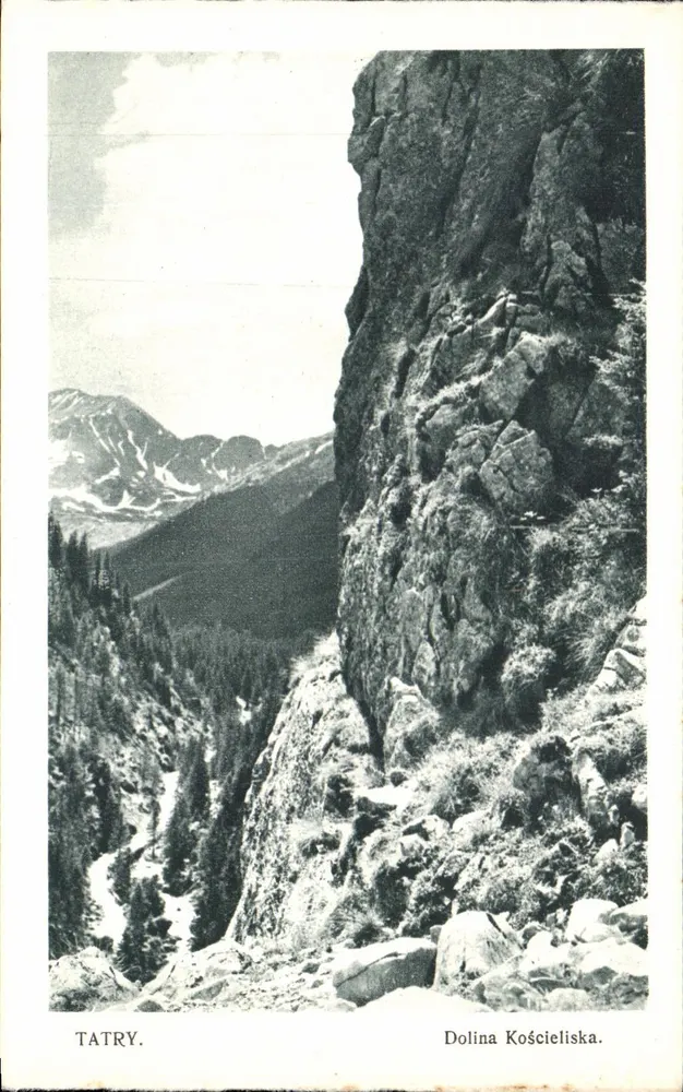 Dolina Kościeliska — Tatry — editor: Rotogravura Drukarni Narodowej w Krakowie, n° 16 - Frente
