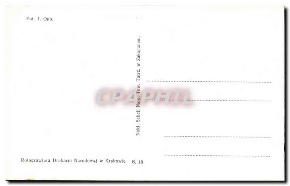 Tatras — Hala Gaśienicowa — Foto. J. Opp. / Rotogravur von der Nationalen Sektion in Krakau, S. 18 - Rückseite
