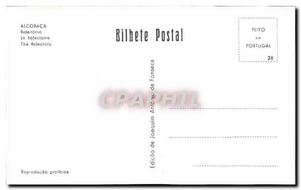 Alcobaça — Refektorium — Ausgabe von Joaquim António de Fonseca - Rückseite
