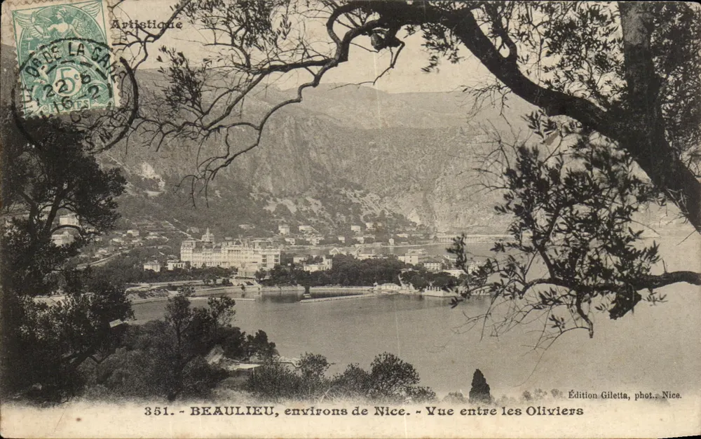 Beaulieu, Umgebung von Nice — Ansicht zwischen den Olivenbäumen — Edition Giletta, Foto. Nice, Nr. 351 - Vorderseite