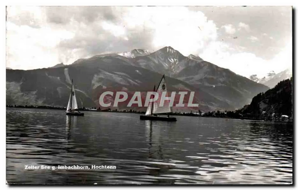 Zeller See g. Imbachhorn, Hochtenn — Seenansicht mit Segelbooten — Verlag Echte Photographie Z 122 - Vorderseite