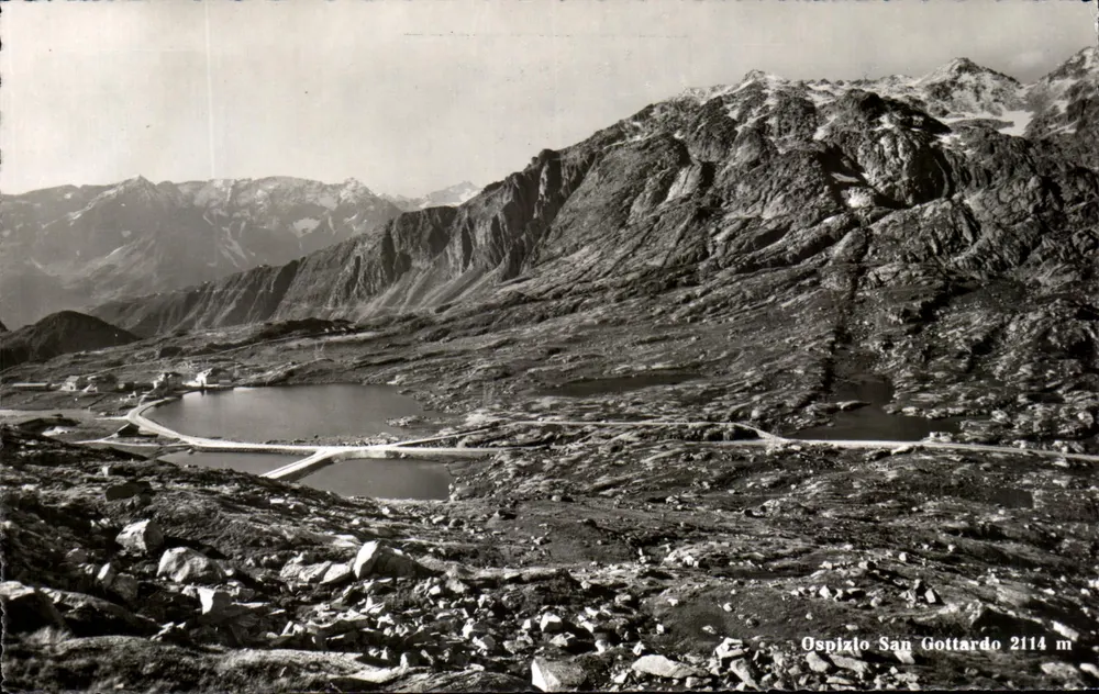 Ospizio San Gottardo — vista panorâmica — Photoglob-Wehrli AG, Zürich, n° 06061 - Frente