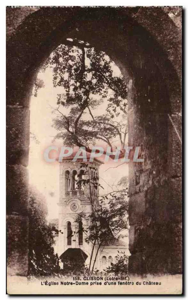 Clisson (Loire-Inf.) — Blick auf die Kirche Notre-Dame vom Schloss aus — Imp. Chapeau, Nantes - Vorderseite