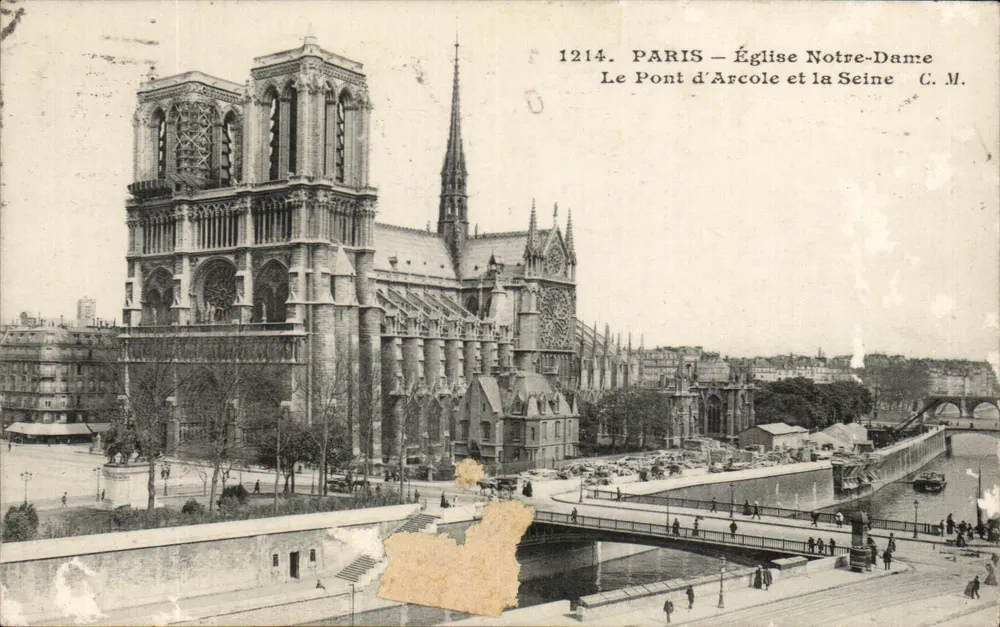Paris — Kirche Notre-Dame und der Pont d'Arcole — C.M. n°1214 - Vorderseite