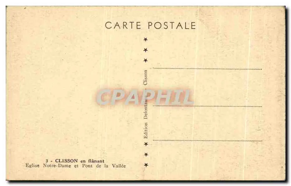 Clisson im Spaziergang — Kirche Notre-Dame und Brücke der Vallée — Edition Delontaut - Rückseite