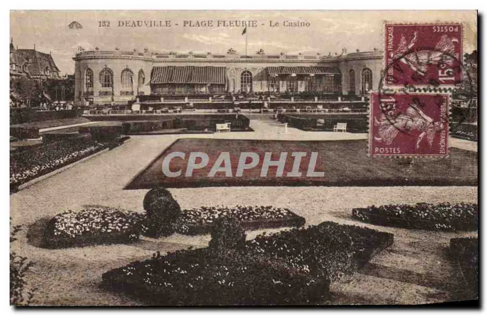 Deauville - Blühende Strandpromenade - Das Casino — Antike Ansichtskarte n°132, anonymer Verlag - Vorderseite