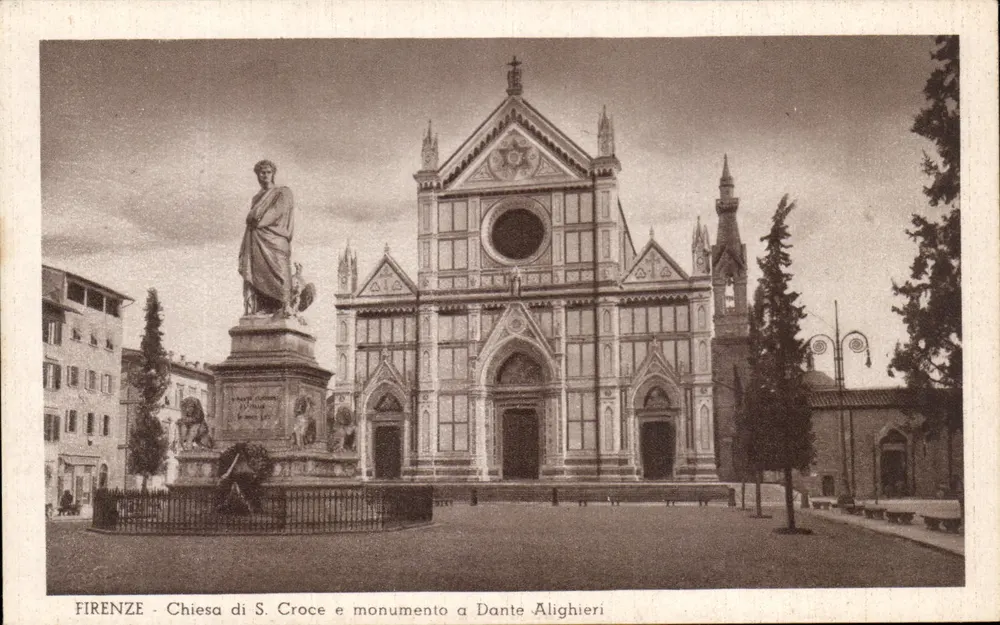 FLORENZ - Kirche S. Croce und Denkmal für Dante Alighieri - Vorderseite