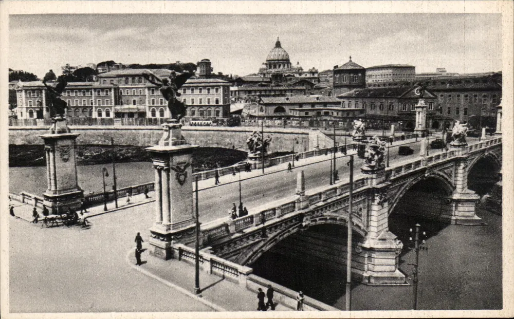 Roma — Ponte Vittorio Emanuele II — editor Cecasmi, n° de série 1936 - Frente