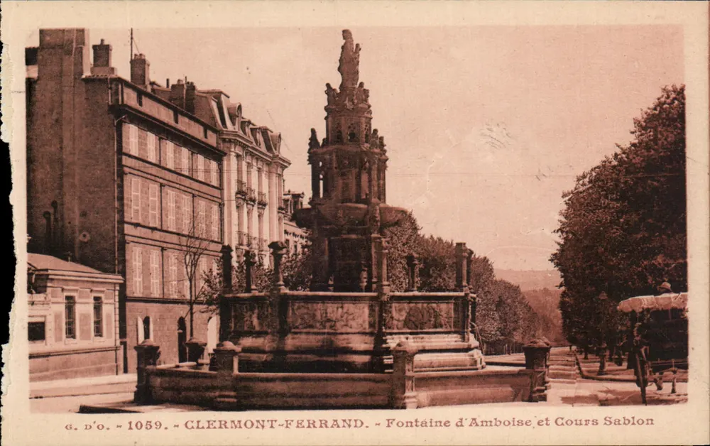 Clermont-Ferrand — Fontaine d'Amboise et Cours Sablon — g. D'O. - 1059 - Vorderseite