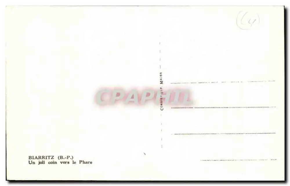 Biarritz (B.-P.) — Um lindo canto perto do Farol — Combiphil Macon - Verso