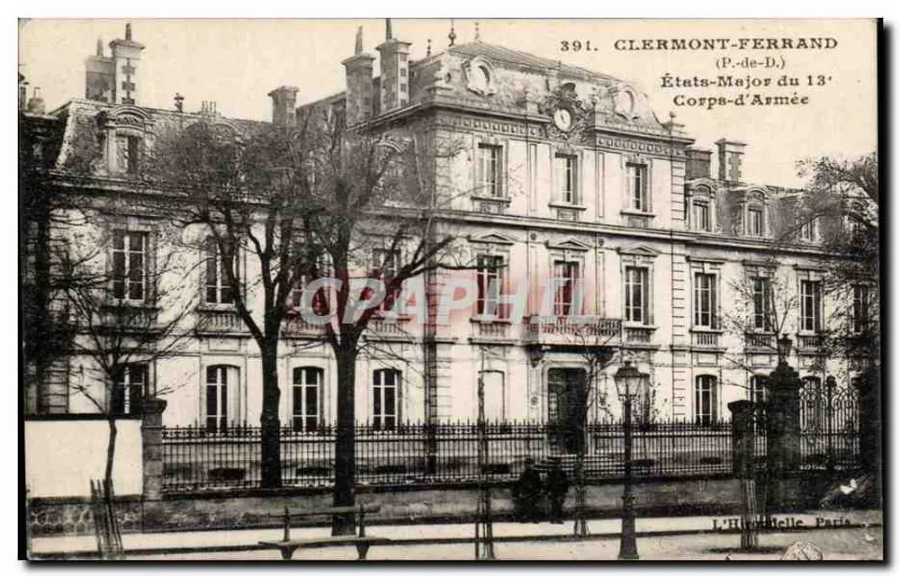 Clermont-Ferrand — Hauptquartier des 13. Armee-Korps — L'Huillier, Paris - Vorderseite