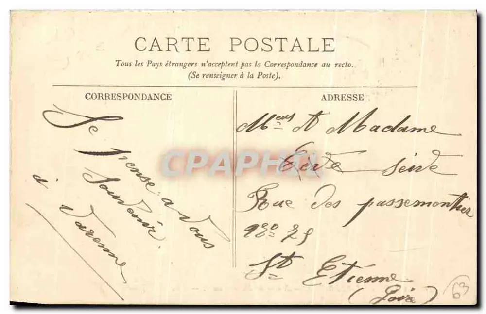 Clermont-Ferrand — Estátua de Blaise Pascal — I.L. - Verso