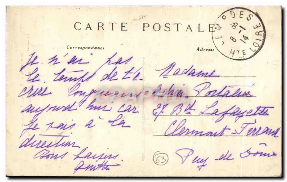 Biblis chora — Clermont-Ferrand (P.-de-D.) — por Camus - Verso