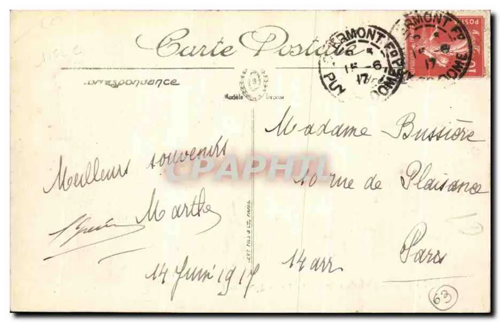 Clermont-Ferrand — Jardim Lecoq — LL - Verso