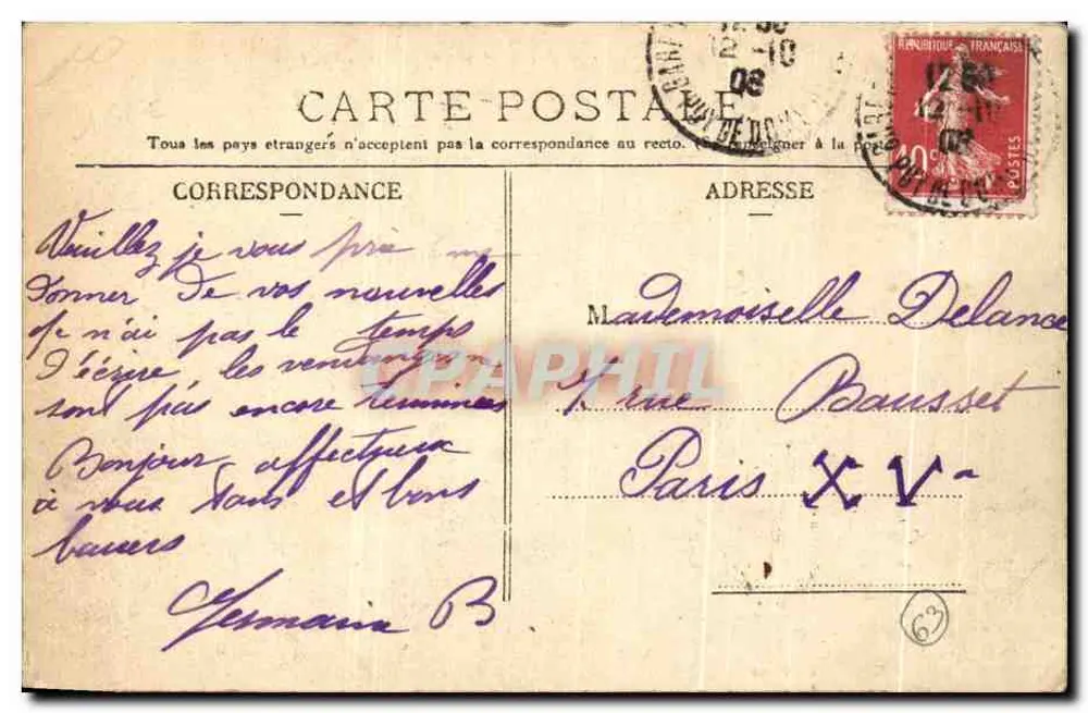 Clermont-Ferrand (P.-de-D.) — Garten Lecoq — L’Hippodelle, Paris, n°406 - Rückseite