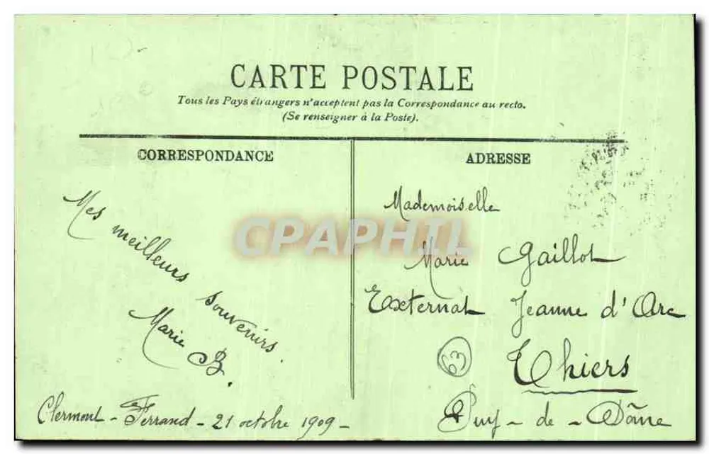 Clermont-Ferrand — Der Große Portal der Kathedrale — L.L. n°48 - Rückseite