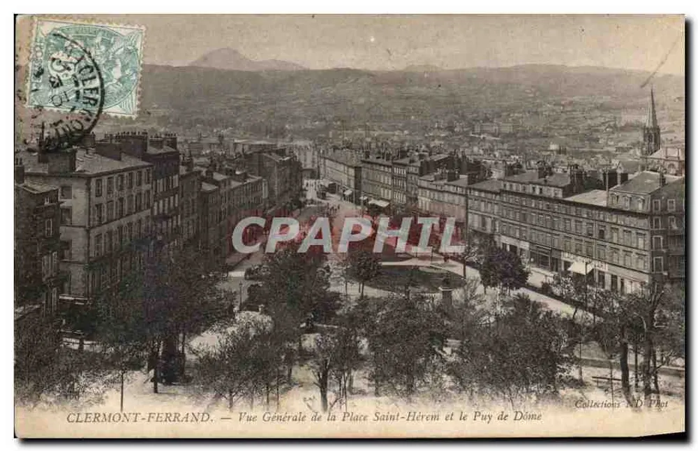 Clermont-Ferrand — Allgemeiner Blick auf den Place Saint-Hérem und den Puy de Dôme — Sammlung ND Phot - Vorderseite