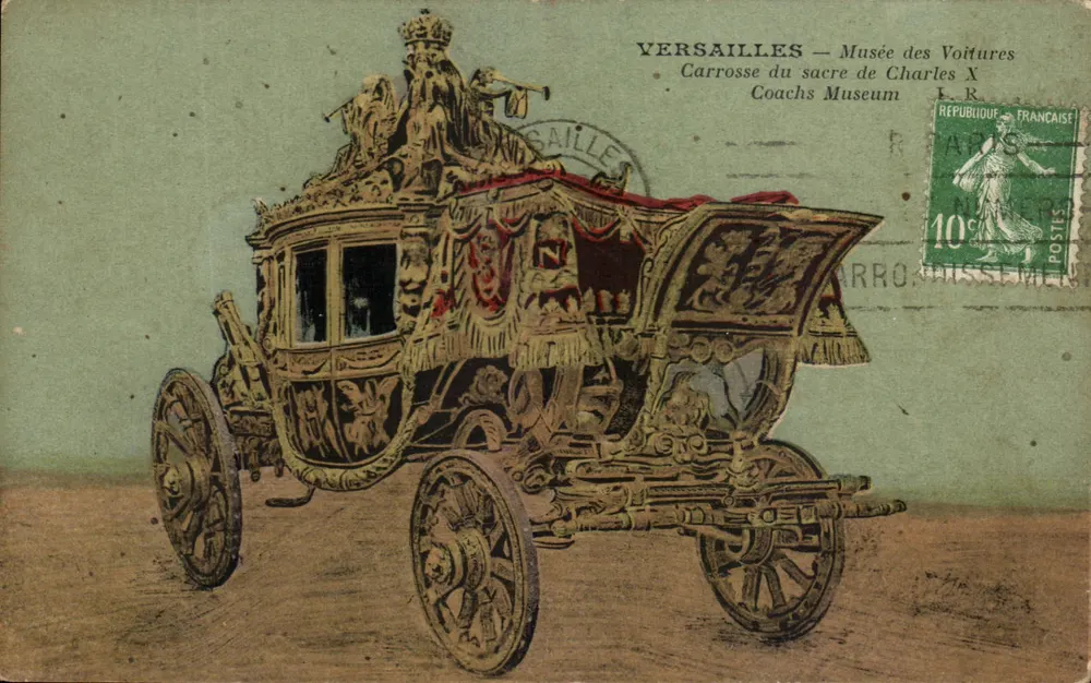 Versailles — Museum der Automobile — Kutsche der Krönung von Karl X - Vorderseite
