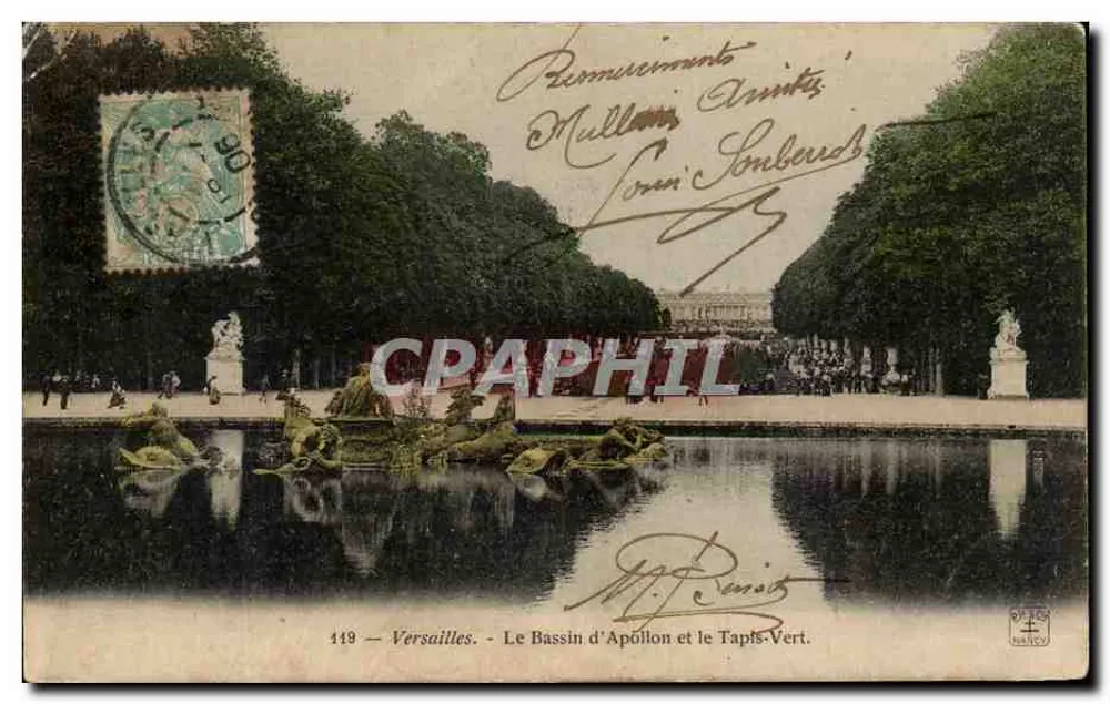 Versailles — Der Bassin d'Apollon und der Tapis-Vert — Verleger M. P. Renard, n° 419 - Vorderseite