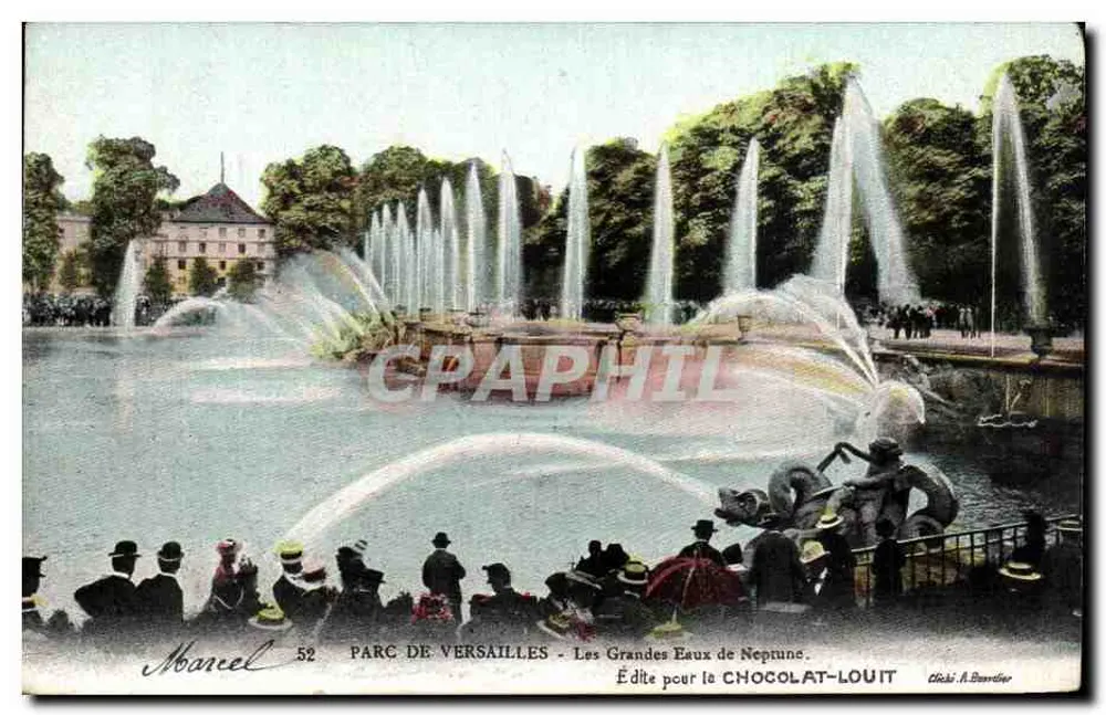 Parc de Versailles - Die Grandes Eaux de Neptune — für Chocolat-Louit veröffentlicht, n°52, von Marcel - Vorderseite