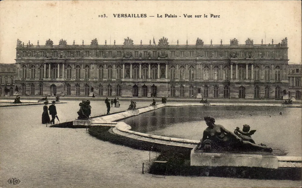 Versailles — O Palácio — Vista sobre o Jardim — Editor ELD, n° 103 - Frente