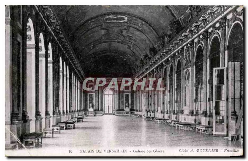 Schloss Versailles - Galerie der Spiegel — Cliché A. BOURDIER - Versailles - Vorderseite