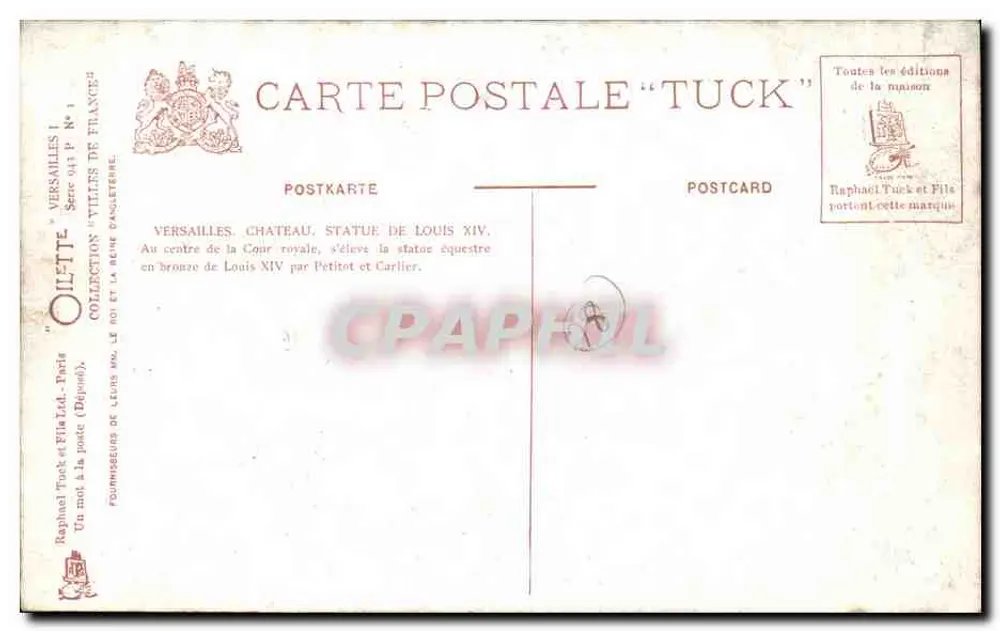 Castelo de Versailles — Estátua de Luís XIV — Oïllette - Verso