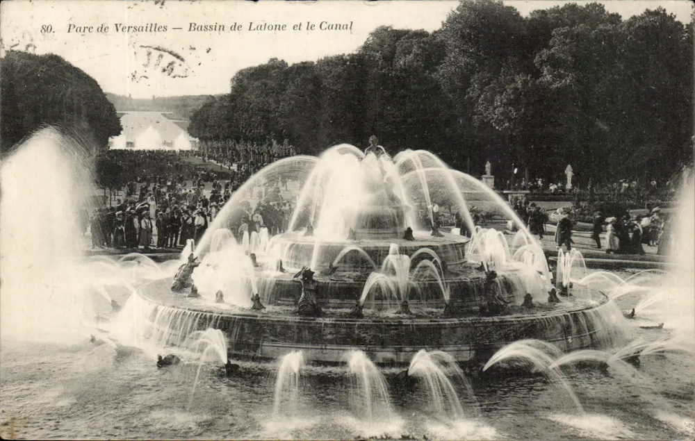 Schlosspark Versailles — Bassin de Latone und der Kanal — J. Bellamy - Vorderseite
