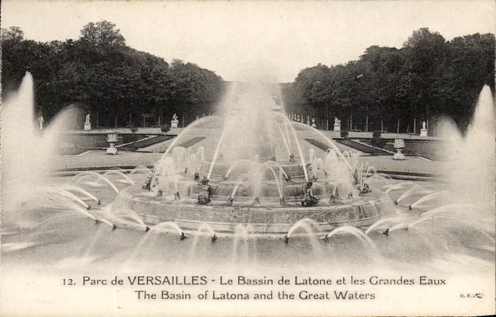 Park von Versailles - Der Bassin von Latone und die Grandes Eaux — H. F. P. — n°12 - Vorderseite
