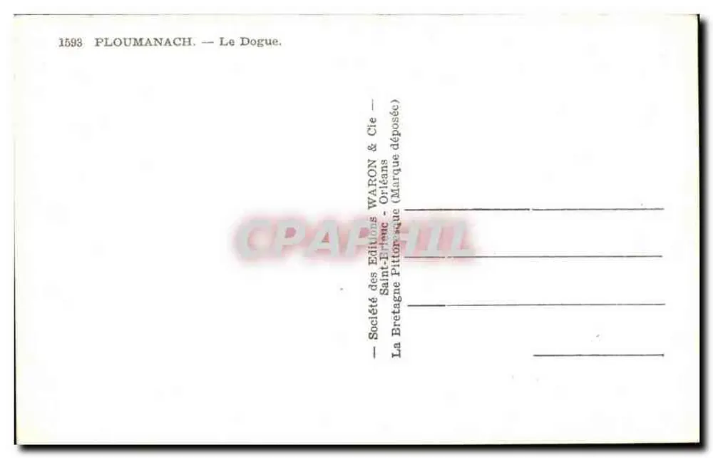 PLOUMANACH — O Dogue — Sociedade das Edições WARON & Cie - Verso